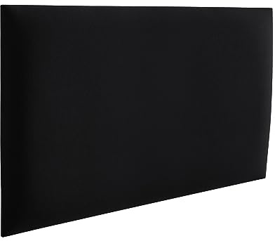RAVIO Wandpolster | Wandkissen Bett für Schlafzimmer, Kinderzimmer, Büro, Diele | Wandpolster Bett- Schwarz, 60 x 40 cm | Gepolsterte Wandpaneele – Serie Mono