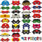 Goujfol Maschere Supereroi Bambini, 32 Pezzi Feltro Feste Maschere, Giochi Halloween Gadget Bambino, Maschera Superhero Cosplay Regali di Festa Compleanno