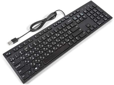 Dell KB216 Clavier multimédia de Bureau ultrafin Ukrainian Noir