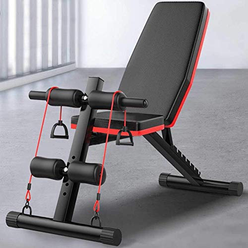 Hantelbank, zusätzliche Fitness-Hantelbank, Tengma verstellbare Hantelbank mit Seil – faltbare Sit-Up-Bank – Hantelbank – flache Bauchbank mit Neigungswinkel | Home Gym Flat Fly Weight Pre