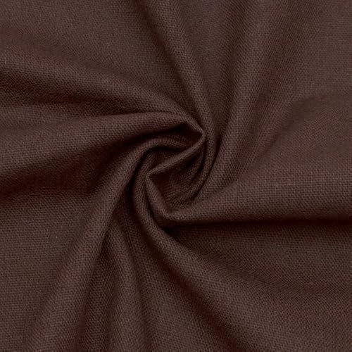 STOFFKONTOR – Viskose-Leinen-Mix Stoff - Meterware, Farbe Dunkel-Braun - zum Nähen von Bekleidung und Homeaccessoires