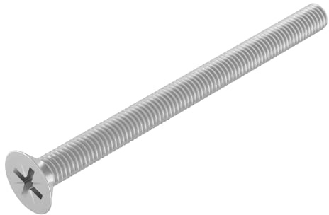 SECCARO Senkschraube M6 x 80 mm, Edelstahl V2A VA A2, DIN 965, Kreuzschlitz/PZ, Vollgewinde, 20 Stück