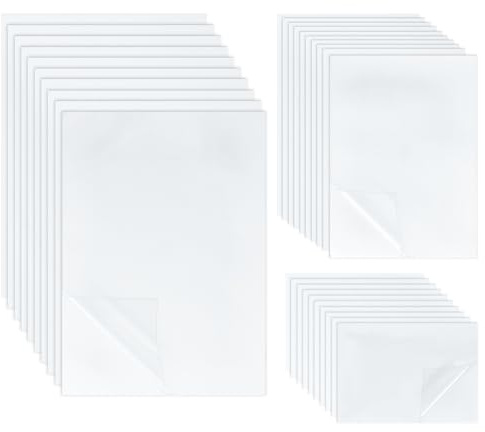BENECREAT 65 Sheets A4 A5 A6 PET Laminating Sheets, Self-Adhesive Glossy Cold Laminating Film, Waterproof Laminate Sticker for Photo Painting Poster Documents