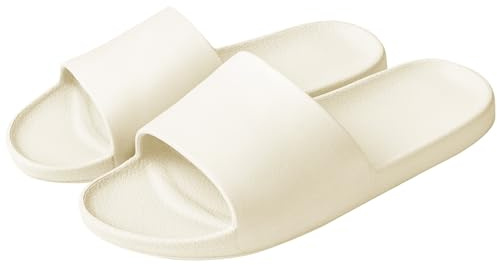 Milaloko Ciabatte Uomo Donna Casa Aperte Pantofole Comode Slide Ciabatte Antiscivolo Sandalo Estive Ciabatte da Mare Spiaggia Piscina Unisex, Beige, 36-37
