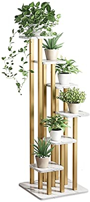 pflanzenständer, blumenstand, blumenstander Blumenregal pflanzenhocker pflanzentopf blumentopf hoch indoor holz seule Garten Blumentreppen Pflanzentreppe Ablagen deko gold metall weiß schwar