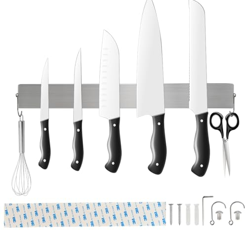 Herboom Magnetleiste Messer Selbstklebend 40cm, Universeller Messerhalter Magnetisch für Utensilien und Werkzeuge, Leicht zu Montieren ohne Bohren