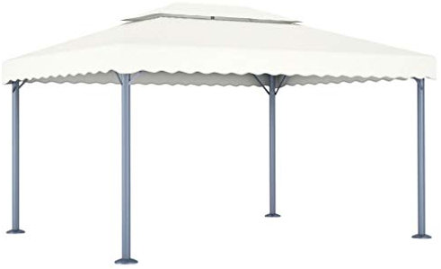 AUVYI Gartenpavillion Pavillon Winterfest Festival Pavillon 400x300 cm Creme Aluminium Garten Zelt Gazebo für Gartenpartys
