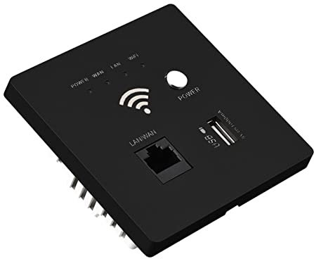 Routeur WiFi Mural Signal Puissant Jusqu'à 100m² pour Maison et Bureau, Haut Débit Stable, Design Élégant et Compact (Noir)
