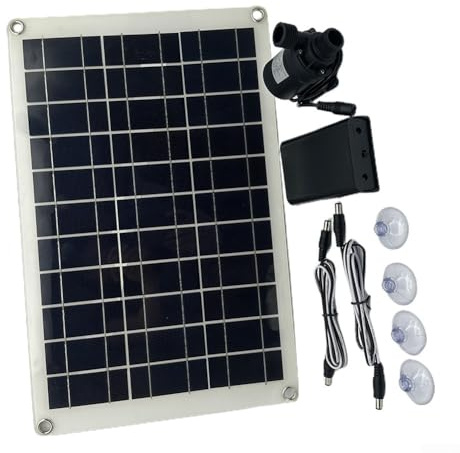 per pannello solare FACULX 50 W, flusso d'acqua automatizzato 800 Lh DC brushless kit pompa solare dotata di un forte pannello da 50 W, per laghetto dei pesci, cascate, fontane da giardino