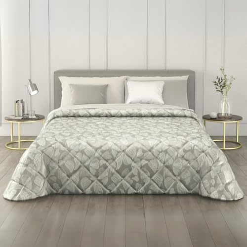 MAXIME MAISON - Winter Tagesdecke 240x260 cm, Warme Winterdecke für Herbst und Winter (300 gr/mq) aus Jacquard-Satin, Steppdecke für Doppelbett Made in Italy