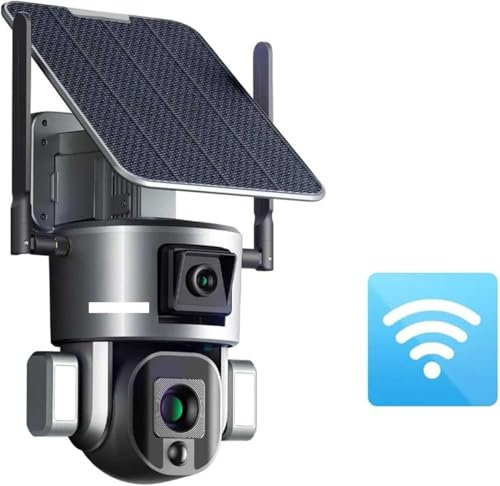 4K 8MP HD Dual Lens 4G Solar Security Camera Outdoor 4X 10X Optical Zoom Camera Auto Tracking Waterproof CCTV Cam for Home Security