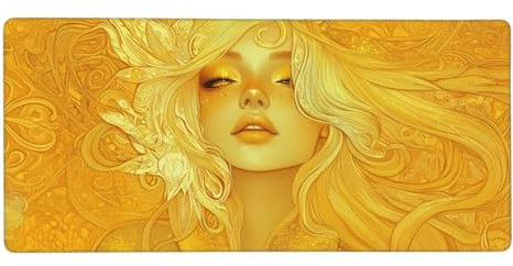 Amarillo Alfombrilla Ratón XXL 1000x500x4mm, Alfombrilla de RatónMujer con Base Goma Texturizada Antideslizante, Grande Gaming Mouse Pad Mejora La Precisión y La Velocida, para Ratón y Teclado-GZ968