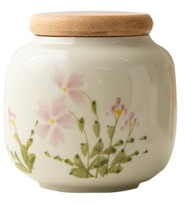 MYMYYT Urna per ceneri a forma di margherita, in ceramica, 7,6 cm, con crisantemo, capacità 25,4 cm, decorazione funebre commemorativa per esseri umani e animali domestici, quantità 1