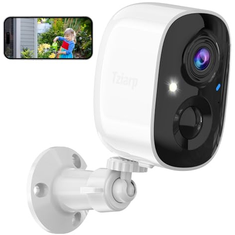 2K UHD Smart Wireless Security Camera Indoor/Outdoor,Battery Powered WiFi Camera with Color Night Vision, Motion Detection, 2-Way Audio, Weatherproof, Cloud/SD Storage for Home Security (2.4GHz Only)