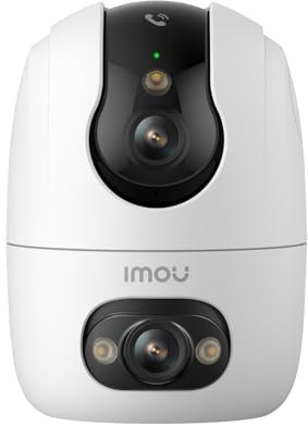 Imou 4K(4MP+4MP) Telecamera WiFi Interno Doppio Obiettivo, Videocamera Sorveglianza con One-Touch Chiamata, Rilevamento AI Umano/Animali, Visione Notturna a Colori, Modalità Privata, Supporta 2,4/5GHz