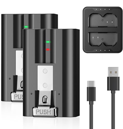 Powerextra 2-Pack Battery for Ring Doorbell 6040mAh quick battery pack | For Ring Doorbell 2/3/3 Plus/4, Spotlight Cam, Stick Up Cam, dual charging station with LED indicator