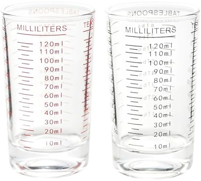 2 Stück Cocktail Messbecher 120ml,Cocktail Zubehör,Messbecher Klein,Tequila Gläser,Shotgläser,Für Küche, Party, Bar, Tequila, Wodka, Kaffee(Schwarz,Rot)