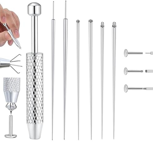 SiumPklay 7 PCS ​Piercing Taper​ Kit, Stainless Steel ​Body Piercing Tools​ for ​Ear Piercing, ​Nose Piercing, Lip, 16G 18G ​Piercings Insertion​ Changing Tool with ​Piercing Ball Grabber
