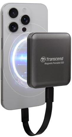 Överstiga 1 TB magnetisk bärbar ESD420 extern SSD, upp till 2 000 MB/s, stöder Apple 4K ProRes HDR-inspelning, MagSafe, iPhone15,16,17/iPad/Mac/surfplattor/Windows/Android, USB 3.2 Gen2x2 20 Gbps