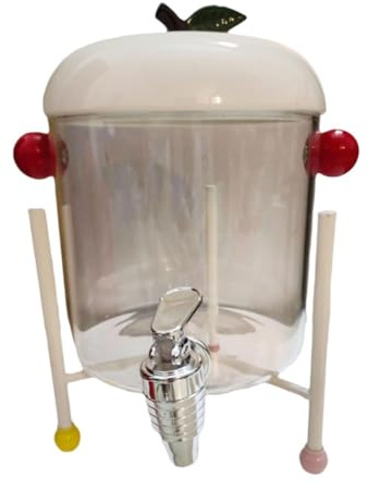 Distributore di bevande Bollitore freddo con contenitore per bevande Brocca in vetro da 2,5 L con rubinetto e supporto per succo di tè ghiacciato - C