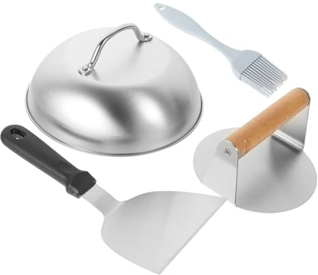 ERINGOGO Presse Hamburger INOX Robuste avec Spatule pour Modelage Facile de Galettes Outil Compact de Pressage Viande pour Barbecue et Cuisine Maison