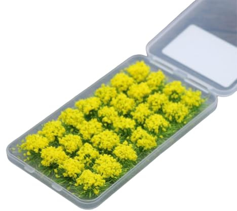 KIXZSAZ Mechones de Hierba tupida en Miniatura. Materiales para Manualidades: maquetas de Trenes y Arquitectura. Decoración escenas, Amarillo, 8-10 mm