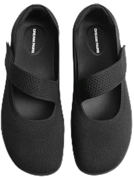 DREAM PAIRS Women's Mary Jane Ballet Flats Barefoot Knit Wide Toe Box Arch Support Flat Shoes for Women Dressy Casual Office Business Work Travel Walk,Size 7,Black,SDFA26004W