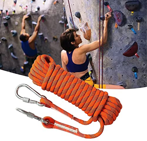 BAFOVY Alta Resistenza, Corda per Arrampicata All'aperto da 12mm, Corda di Sicurezza in Poliestere Resistente, Corda Compatta per Arrampicata su Roccia da 10m 32ft, Ideale per