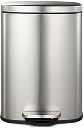 DANNMPX Bacs Ordures Poubelle en Acier Inoxydable avec escale, Poubelle à pédale Couvercle, Panier déchets de Peut ordures for la Salle Bain Poubelle Cuisine(12L)