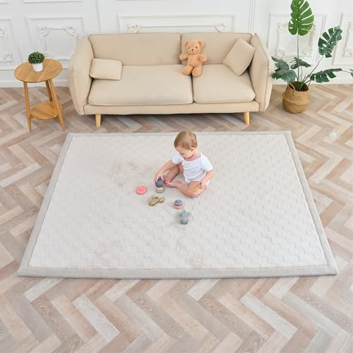 SUPERBE BEBE – Alfombra de Juego y Gateo para Bebé 150 × 200 × 2,5 cm – Gruesa y Antigolpes – Espuma Memory No Tóxica con Certificación Oeko-Tex – Alfombra para Habitación de Niños – Diseño Elegante