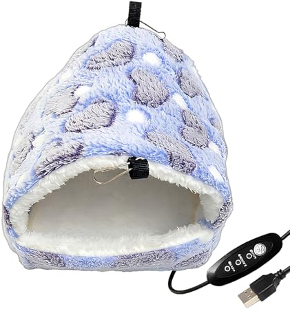 para Jaula Hamaca de Peluche con Temperatura Regulable para Muda | Calentador para Jaula Para Periquitos Agapornis y Ninfas en Reproduccion Sueño y Puesta de Huevos