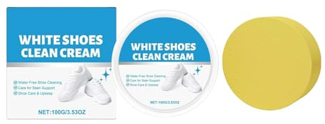 Pâte nettoyante blanche pour chaussures : nettoyant sans rinçage, détachant et jaunissement | Formule à action rapide, conception d'application facile, restaure l'aspect brillant des chaussures