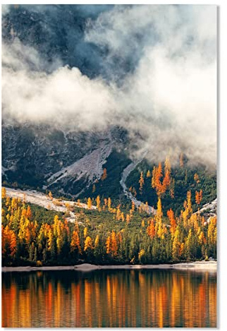 Affiche Montagne et lac en Automne - 40x60cm - Made in France - Made in France - 40x60
