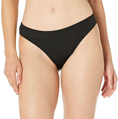 Amazon Essentials Women's Classic Full Coverage Low Rise Bikini Swimsuit Bottom, Washed Black, Large