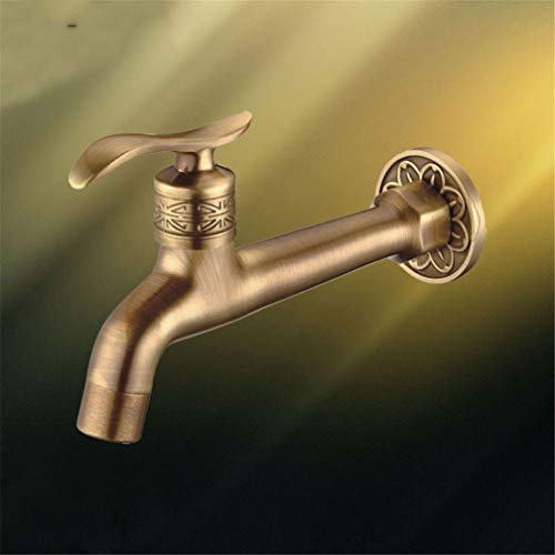 Rubinetto da cucina monocomando in ottone anticato extra lungo Rubinetto da cucina a muro Lavanderia Bagno Mop Rubinetto per acqua Rubinetto Rubinetto per esterni da giardino Stile retrò,Ott