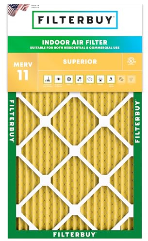 Filterbuy 15x30x1 Air Filter MERV 11 Superior Pet & Allergy Defense (1-Pack), Electrostatic Pleated HVAC AC Furnace Filters Replacement (Actual Size: 14.50 x 29.50 x 0.75)
