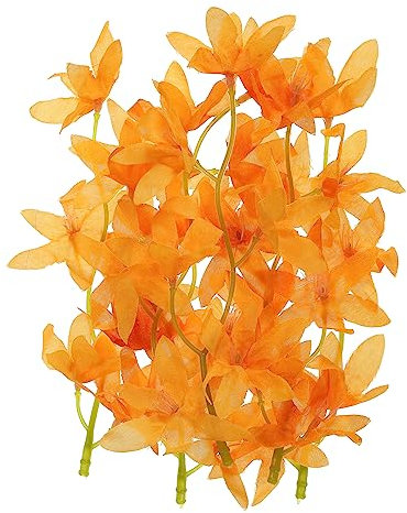 PATIKIL 7 Pouce Artificiel Orchidée Fleur, 24 pcs Flottant Bougies Simulation Fleur Cylindre Vase Remplisseurs pour Maison Mariage Décoration, Orange