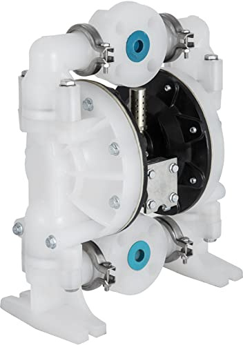 VEVOR Pompe pneumatique à double membrane, entrée/sortie 25 mm, 79,6 GPM en polypropylène max 120 PSI pour usage chimique et industriel, pétrole, métallurgie, mines, revêtement, traitement de l’eau
