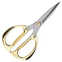 Bastelschere, Schneiderschere aus Edelstahl for Haushalt, Küche und Büro – 19 cm – goldene Schere