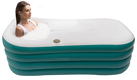 Erwachsene Aufblasbare Badewanne PVC Aufblasbare Badewanne mit tragbarer Faltfunktion mit Luftpumpe für Spa Bad