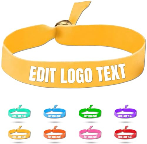 Zkgiftsdz Ab Stück Armband Stoff Personalisiert für Event und Partys, Personalisiertes Armband Stoff mit Text und Logo Admission Identification Armbänder, von 5 bis 1000 Stück