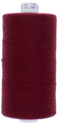 Erlif 1000 metros hilo de coser poliéster hilo jeans hilo cuero fuerza 50 Ariadna TALIA (7193 rojo vino)