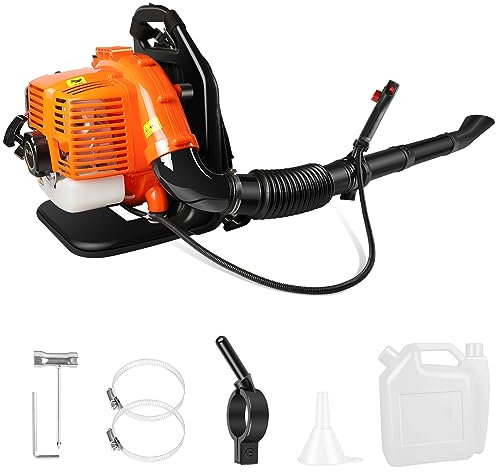 Backpack Petrol Leaf Blower, ASUNCELL 43cc Gasoline Leaf Blower Portable Garden Blower, 2-Stroke Cordless Leaf Blower for Blowing Leaf, Snow, Dust, Vacuuming Yard, Patio