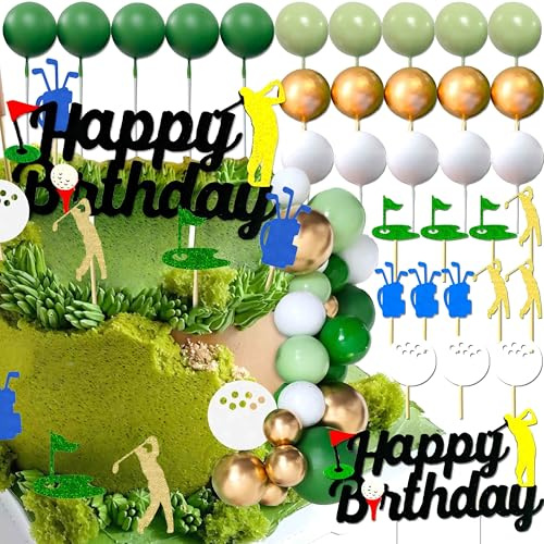 Roaring Good Time Golf Cake Decoration Golf Themed Cake Decorations Cake Topper On the Way to Green Golf Party Accessories Golf Party Favors Golf Birthday Decoration
