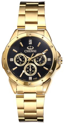 JewelryWe Orologio al Quarzo da Polso da Donna: Orologio Quadrantini con Zircone Senza Numero Cinturino in Acciaio Inossidabile Idee Regalo