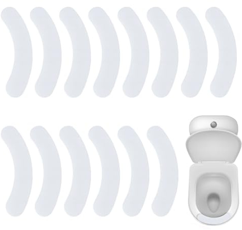 DELORIGIN 14 Stück Toiletten Spritzschutz Selbstklebende Urinschutzunterlage Toilettensitz Abdeckung Toiletten Töpfchen Trainingsmatte Für Männer Waschraum Toilette Hotel Öffentliche Toilette