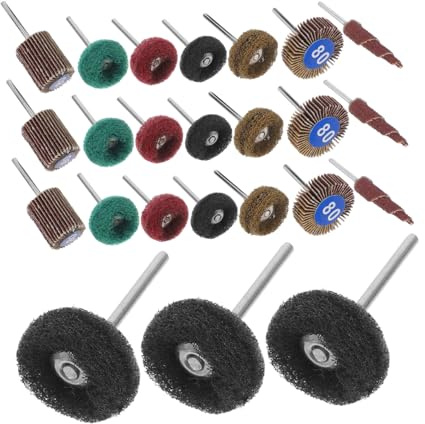 HOMOCONO 50pcs Dual Layer Flap Buffing Wheels Drill Sander Attachment for Buffing Pads Sandpaper