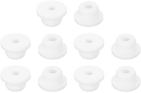 QUARKZMAN 12 Pezzi Occhielli in Gomma 16mm Foro di Perforazione, Passacavi Guarnizione 7mm ID Gommini Passacavo Scrivania Bianco Siliconica per Tappo Organizzare Filo Cablaggio Casa Auto