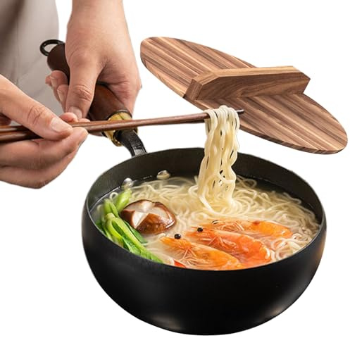 WJnflQN Antiaderente Padella Per Cucinare Con Manico Antiscottatura | Utensili Da Cucina In Ferro Senza Rivestimento Multifunzione - Pentola E Casseruola Per Bollire E Stufare In Casa E