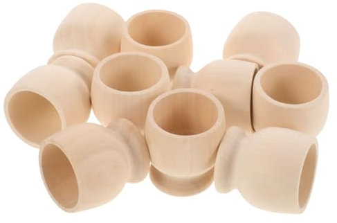 LOPUNER 10pièces Coquetier à Peindre Soi-même Bois Brut Plateau pour Œufs Support De Loisirs Créatifs pour Garçon Fille Âge Préscolaire